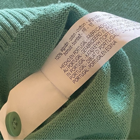 ZARA Structured Knit Long Sleeve Polo Men’s Size XL Green Business Casual NWOT - Picture 6 of 11